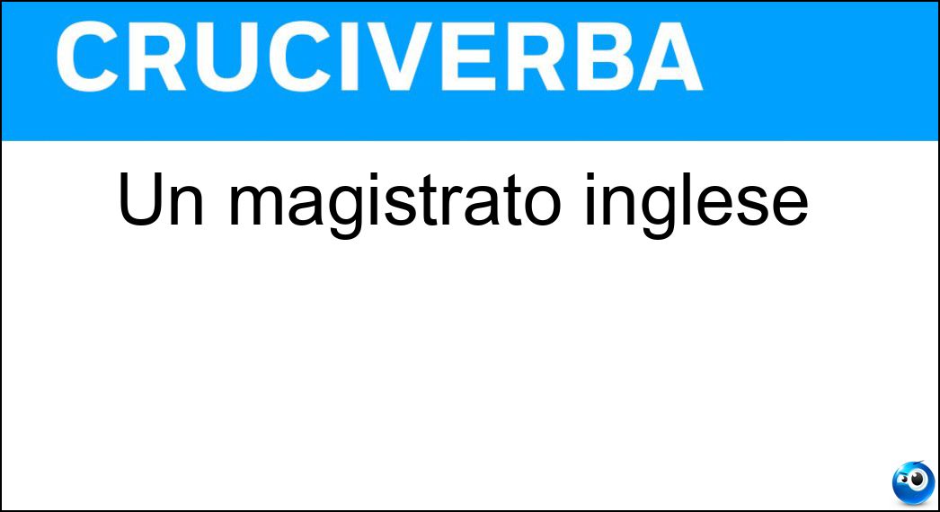 Un magistrato inglese Soluzione Un magistrato inglese - Coroner
