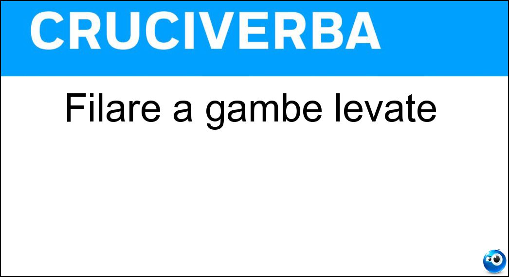 Filare a gambe levate Soluzione Cruciverba: Filare a gambe levate - Risposta Correre