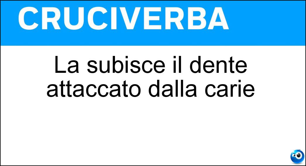 La subisce il dente attaccato dalla carie Soluzione La subisce il dente attaccato dalla carie - Corrosione