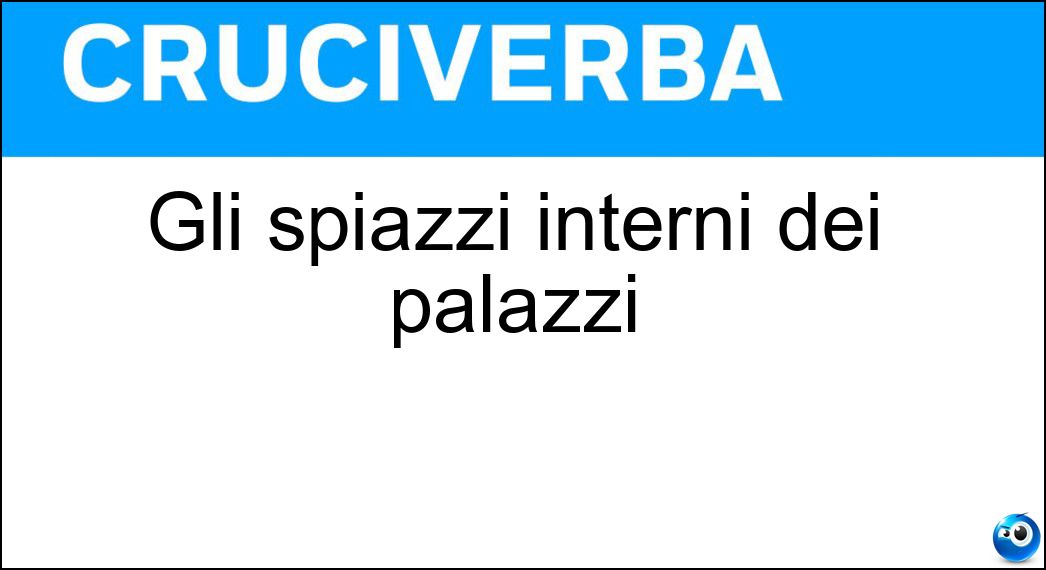 Gli spiazzi interni dei palazzi Soluzione Gli spiazzi interni dei palazzi - Cortili