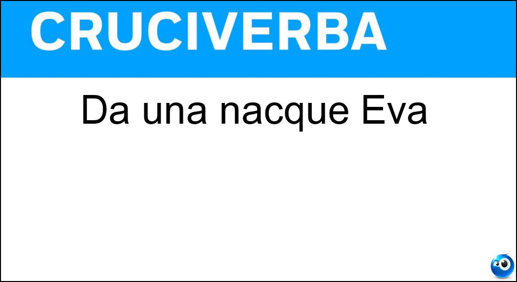Da una nacque Eva Soluzione Cruciverba: Da una nacque Eva - Risposta Costola