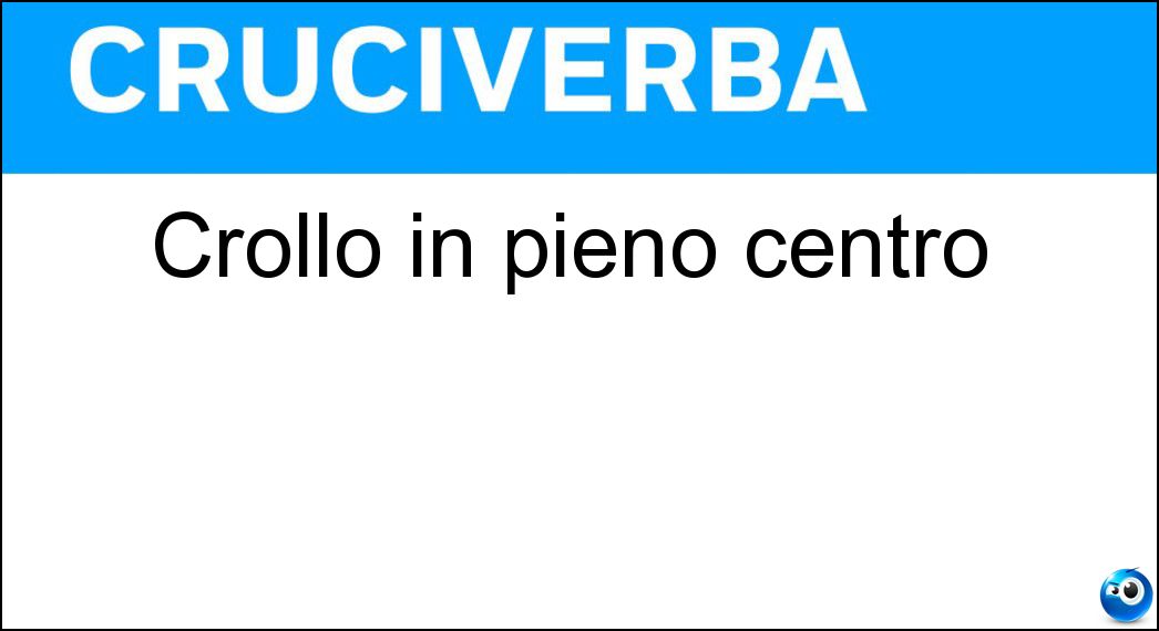 Crollo in pieno centro Soluzione Cruciverba: Crollo in pieno centro - Risposta Crisi