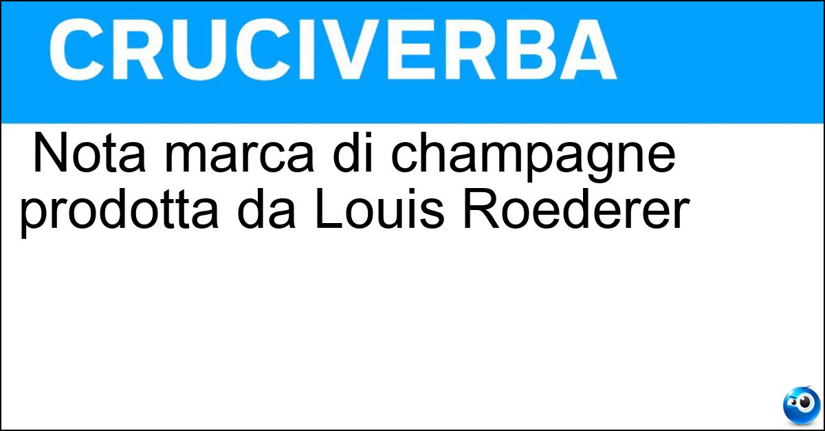 Soluzione Nota marca di champagne prodotta da Louis Roederer - Cristal