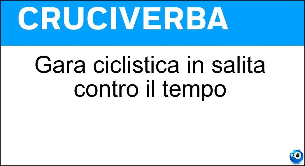 Gara ciclistica in salita contro il tempo Soluzione Gara ciclistica in salita contro il tempo - Cronoscalata