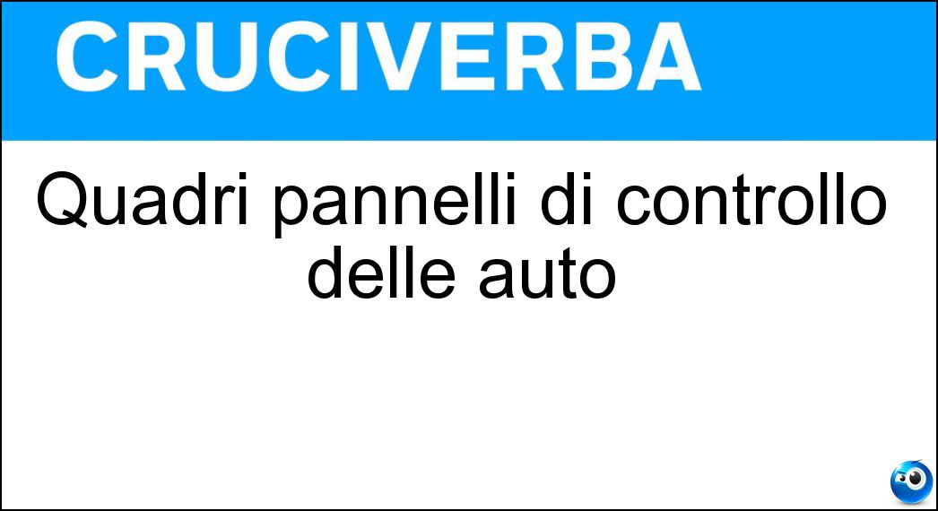 Quadri pannelli di controllo delle auto