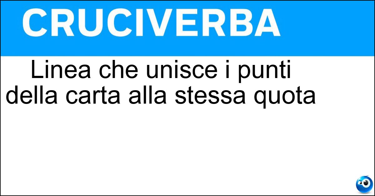 Linea che unisce i punti della carta alla stessa quota Soluzione Linea che unisce i punti della carta alla stessa quota - Curva Altimetrica