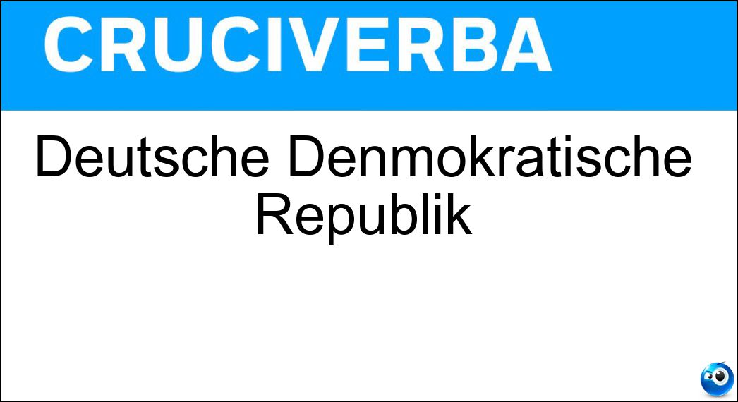 Deutsche Denmokratische Republik Soluzione Deutsche Denmokratische Republik - Ddr