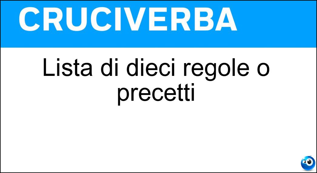 Lista di dieci regole o precetti