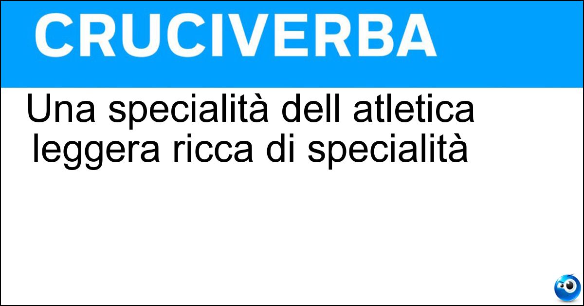 Soluzione Una specialità dell atletica leggera ricca di specialità - Decathlon