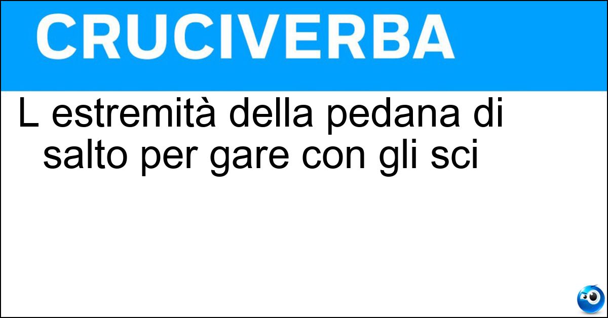 L estremità della pedana di salto per gare con gli sci Soluzione L estremità della pedana di salto per gare con gli sci - Dente Del Trampolino