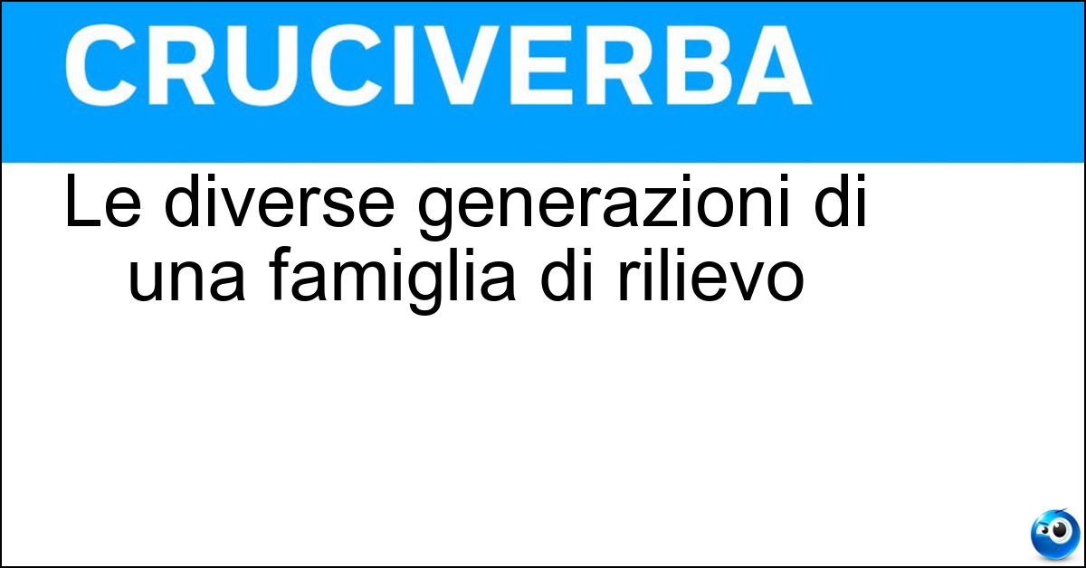 Soluzione Le diverse generazioni di una famiglia di rilievo - Dinastia