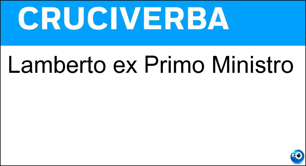 Lamberto ex Primo Ministro