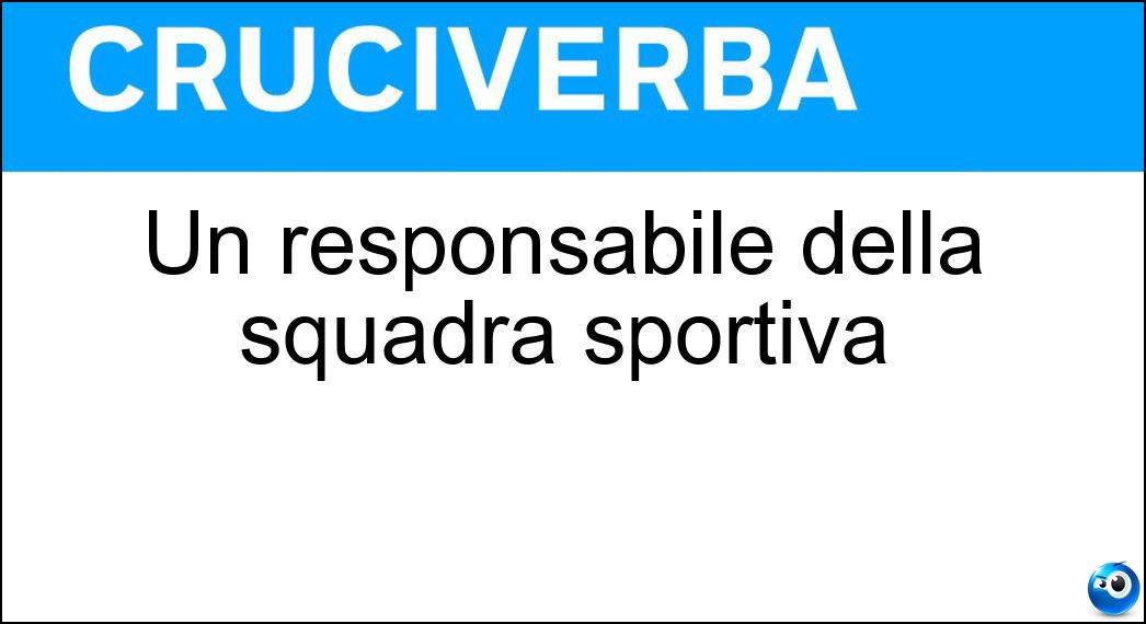 Un responsabile della squadra sportiva