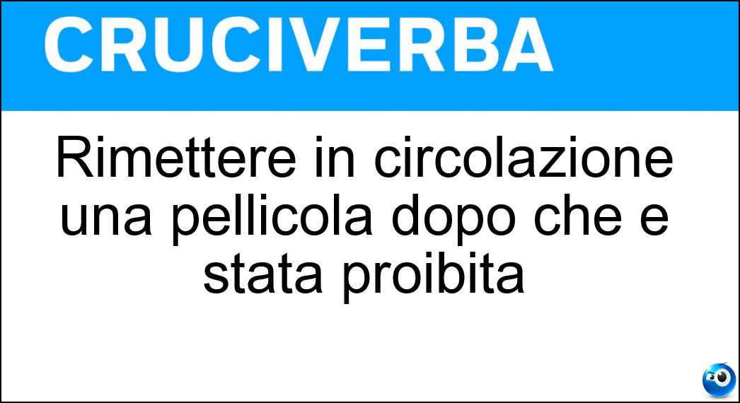 Rimettere in circolazione una pellicola dopo che è stata proibita