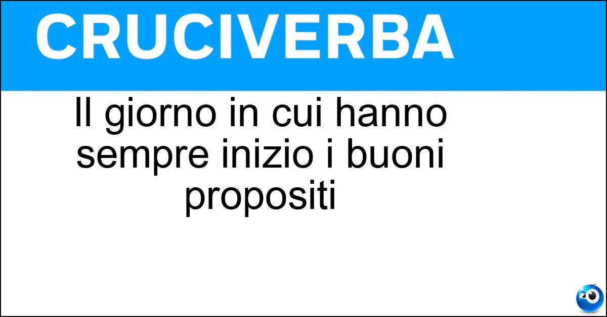 Il giorno in cui hanno sempre inizio i buoni propositi Soluzione Il giorno in cui hanno sempre inizio i buoni propositi - Domani