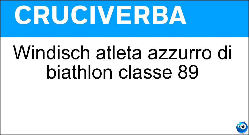 Windisch atleta azzurro di biathlon classe 89