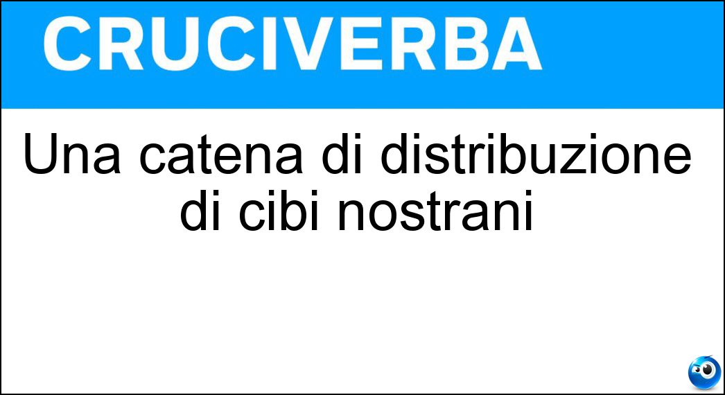 Una catena di distribuzione di cibi nostrani Soluzione Cruciverba: Una catena di distribuzione di cibi nostrani - Risposta Eataly