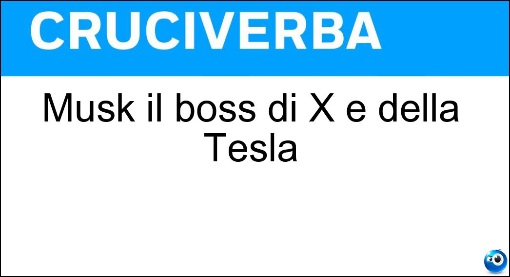 Musk il boss di X e della Tesla Soluzione Musk il boss di X e della Tesla - Elon