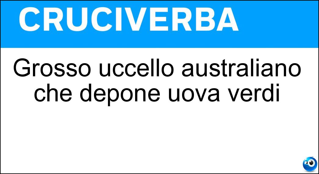 Grosso uccello australiano che depone uova verdi Soluzione Grosso uccello australiano che depone uova verdi - Emù