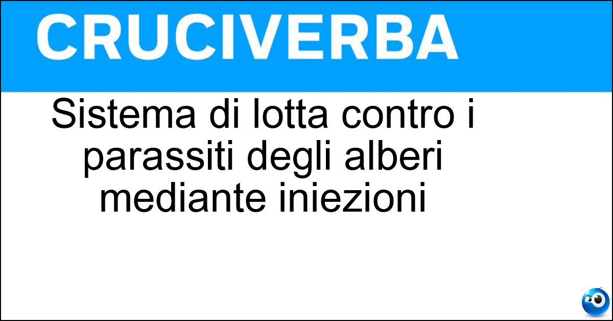 Soluzione Sistema di lotta contro i parassiti degli alberi mediante iniezioni - Endoterapia