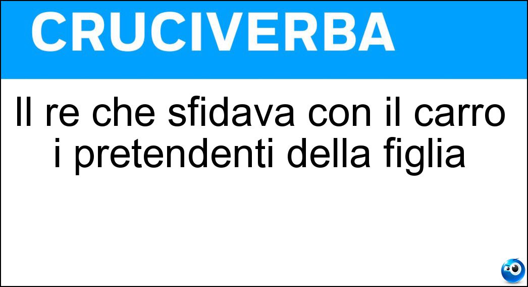 Il re che sfidava con il carro i pretendenti della figlia Il re che sfidava con il carro i pretendenti della figlia