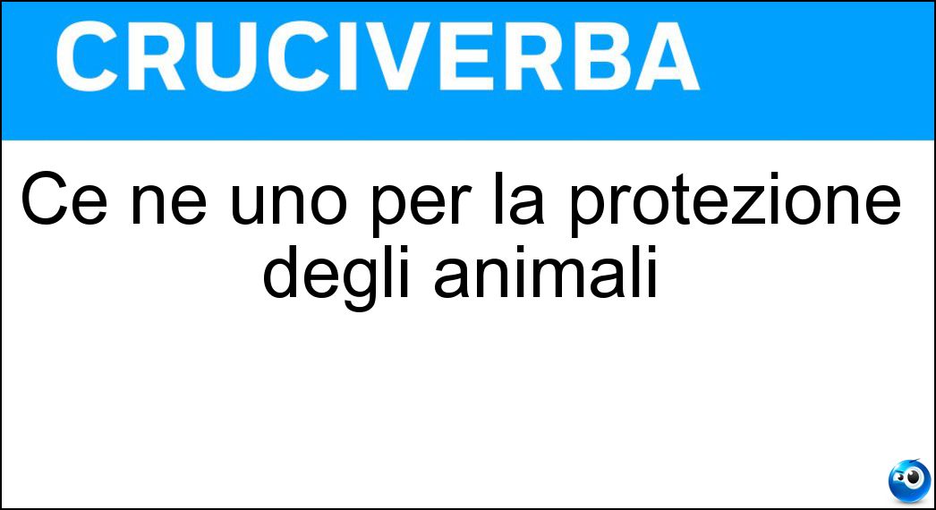 Soluzione Ce nè uno per la protezione degli animali - Ente