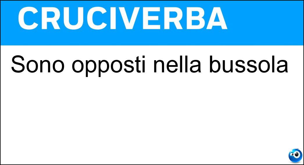Sono opposti nella bussola Soluzione Sono opposti nella bussola - Eo