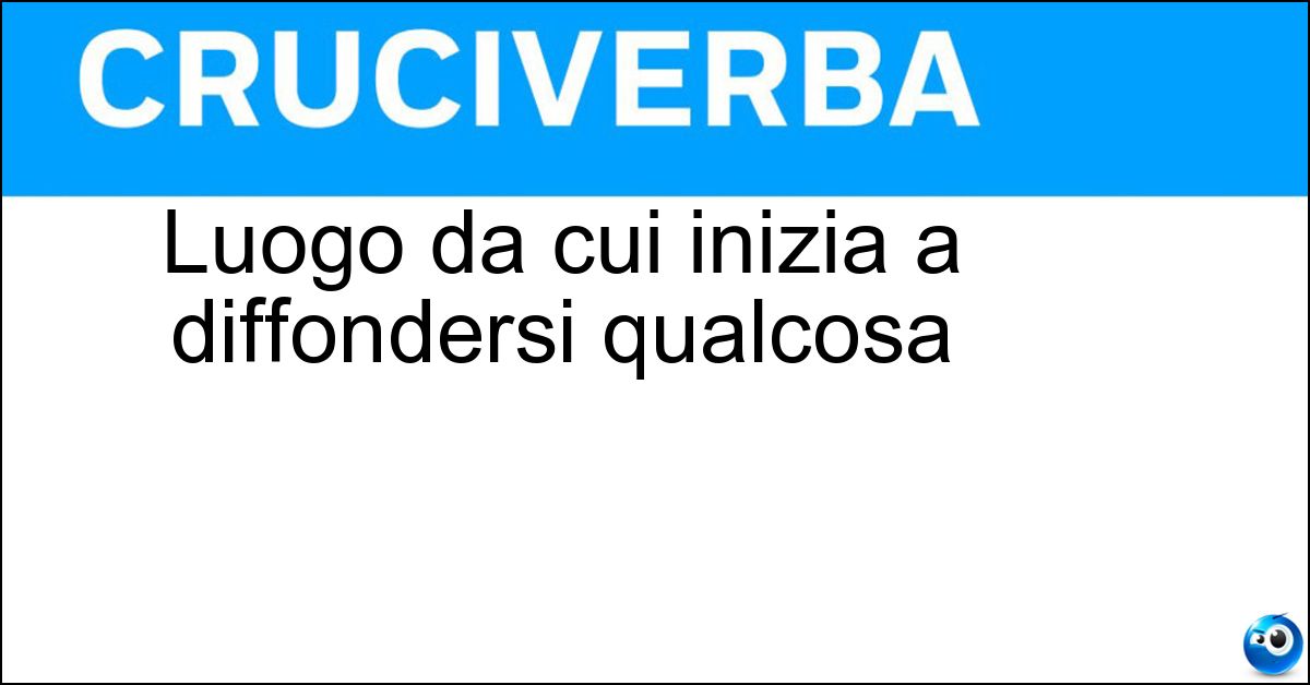 Soluzione Luogo da cui inizia a diffondersi qualcosa - Epicentro