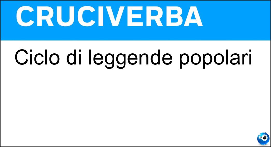 Ciclo di leggende popolari Soluzione Ciclo di leggende popolari - Epos