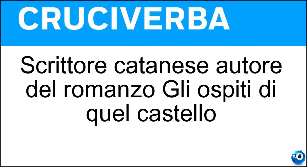 Scrittore catanese autore del romanzo Gli ospiti di quel castello