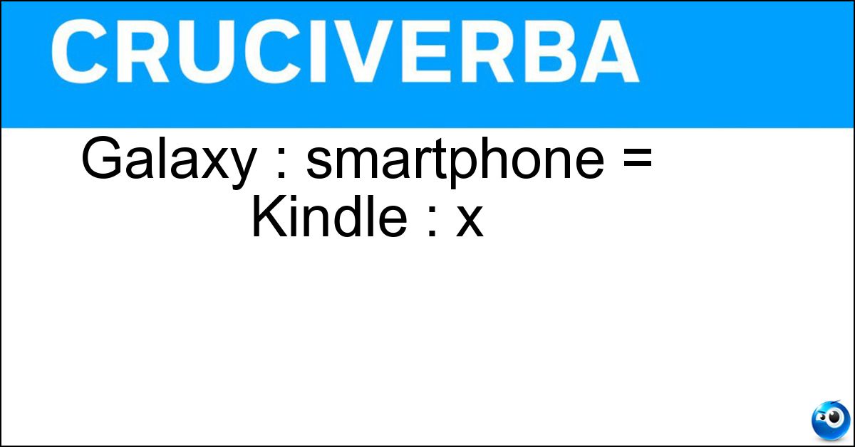Soluzione Galaxy : smartphone = Kindle : x - Ereader