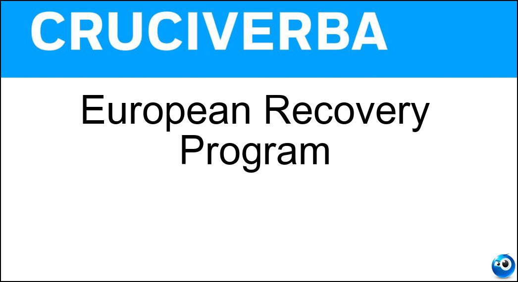 European Recovery Program Soluzione European Recovery Program - Erp