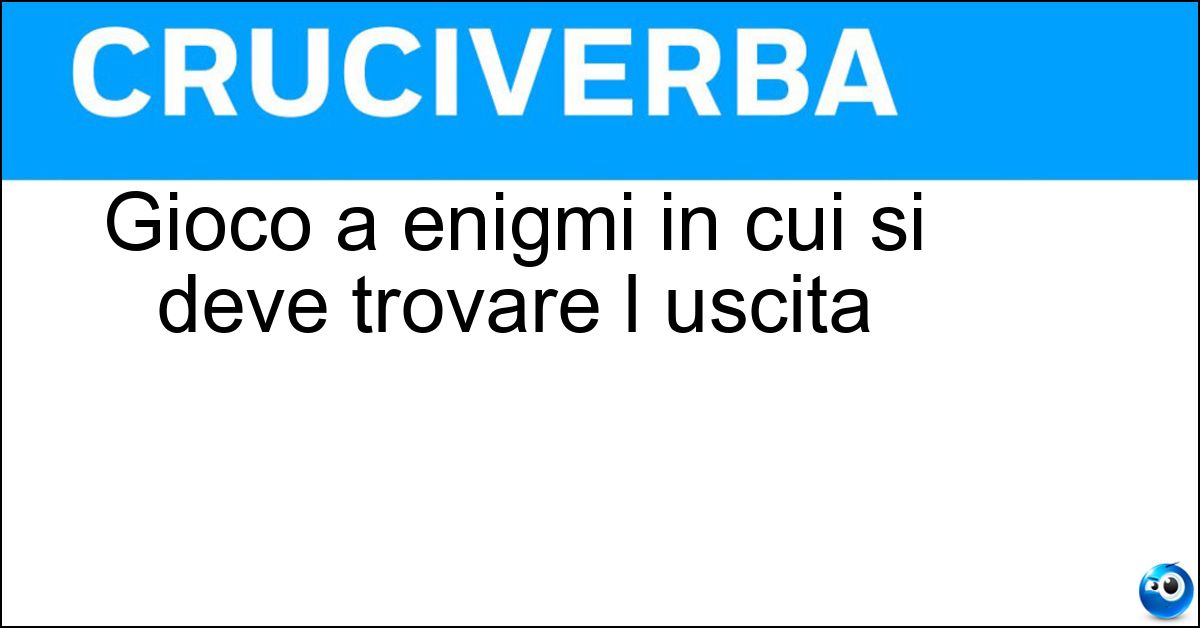 Soluzione Gioco a enigmi in cui si deve trovare l uscita - Escape Room