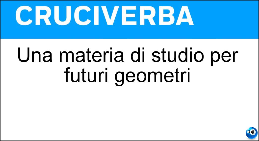 Una materia di studio per futuri geometri Soluzione Una materia di studio per futuri geometri - Estimo