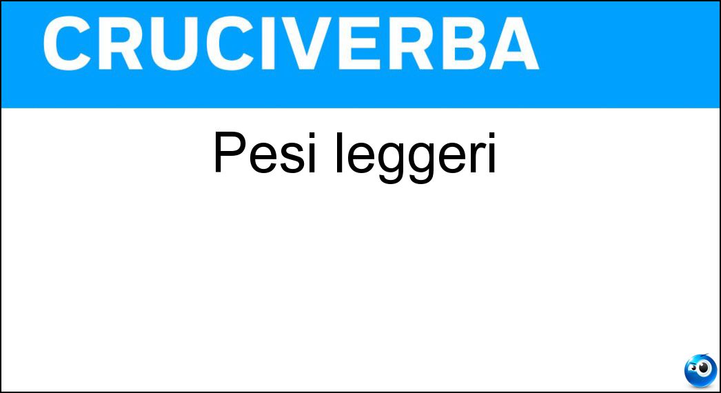 Pesi leggeri Soluzione Pesi leggeri - Etti