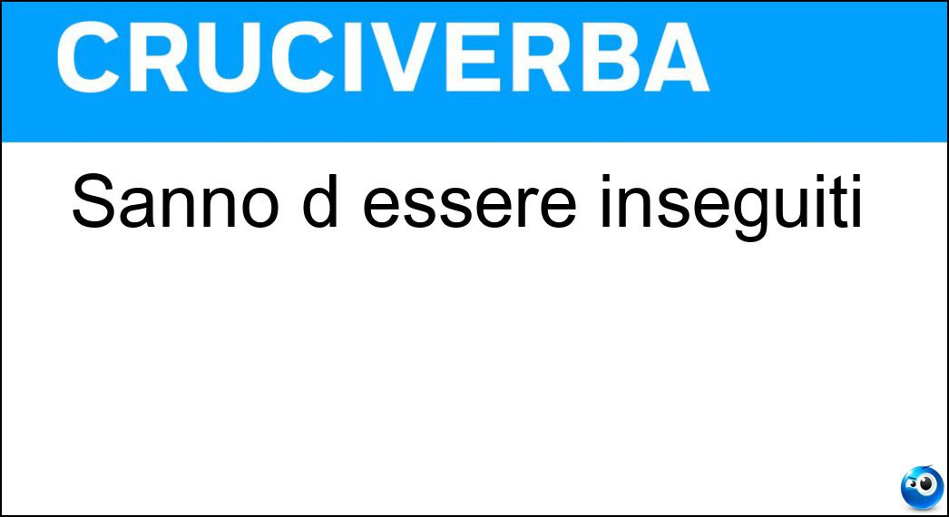 Sanno d essere inseguiti Soluzione Cruciverba: Sanno d essere inseguiti - Risposta Evasi