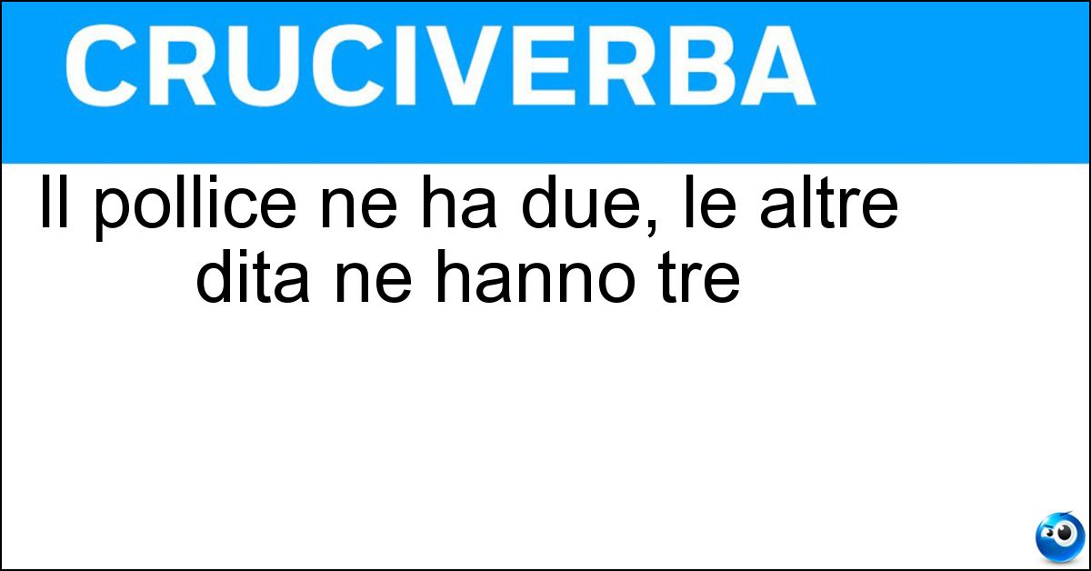 Soluzione Il pollice ne ha due, le altre dita ne hanno tre - Falangi