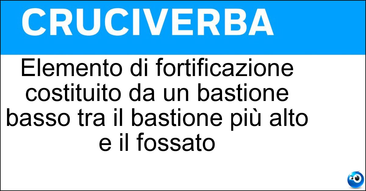 Soluzione Elemento di fortificazione costituito da un bastione basso tra il bastione più alto e il fossato - Falsabraca