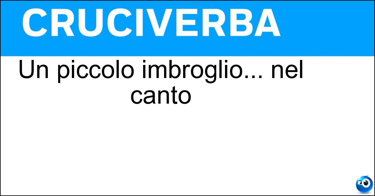 Soluzione Un piccolo imbroglio... nel canto - Falsetto