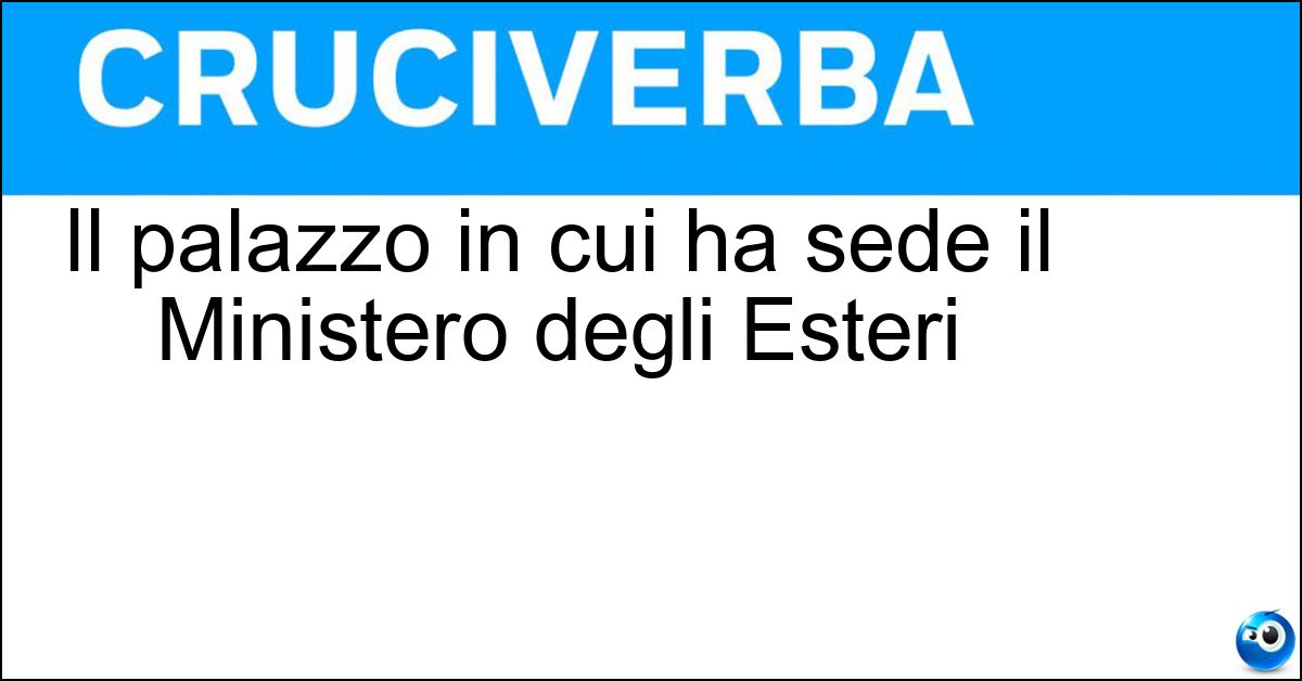 Soluzione Il palazzo in cui ha sede il Ministero degli Esteri - Farnesina