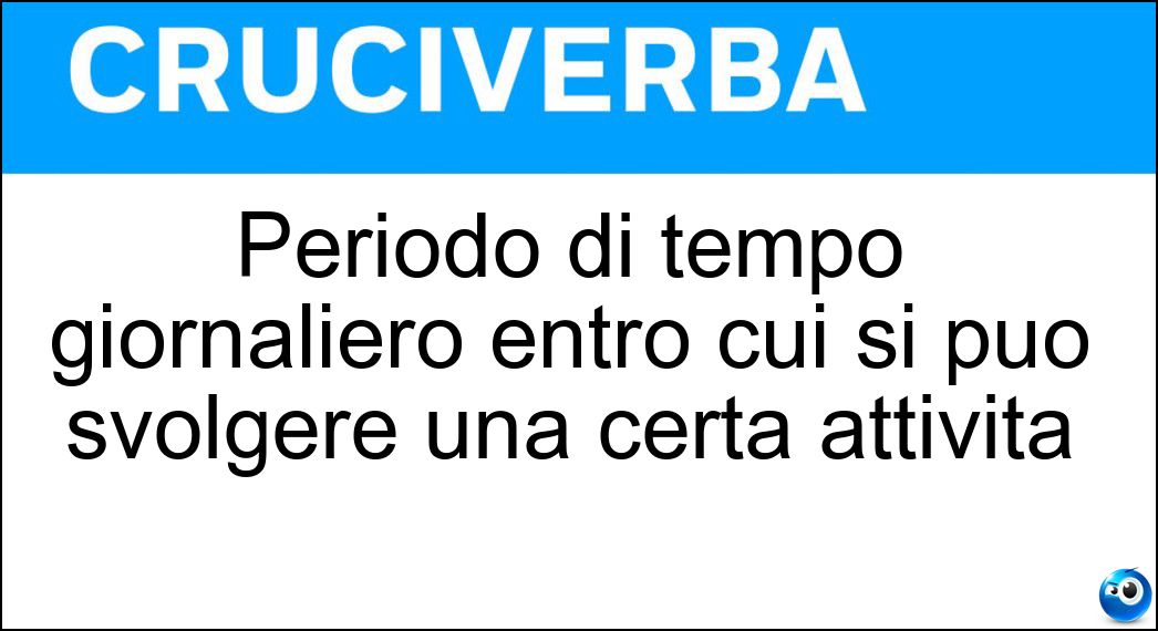 FASCIA ORARIA