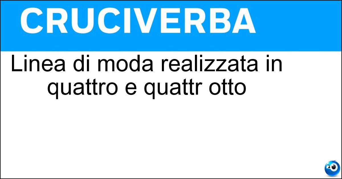 Linea di moda realizzata in quattro e quattr otto Soluzione Linea di moda realizzata in quattro e quattr otto - Fast Fashion