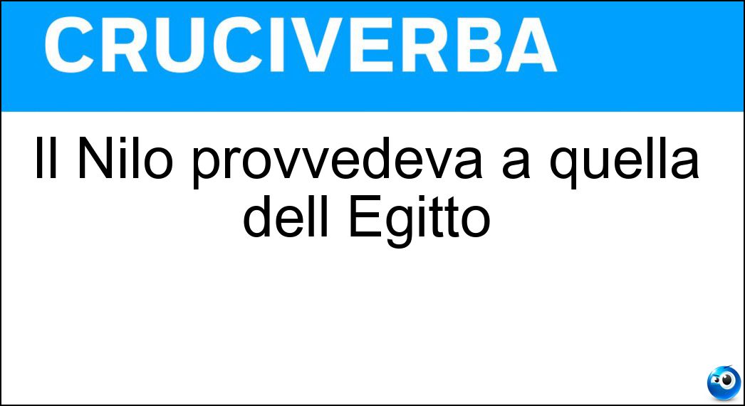 Il Nilo provvedeva a quella dell Egitto Soluzione Il Nilo provvedeva a quella dell Egitto - Fertilità