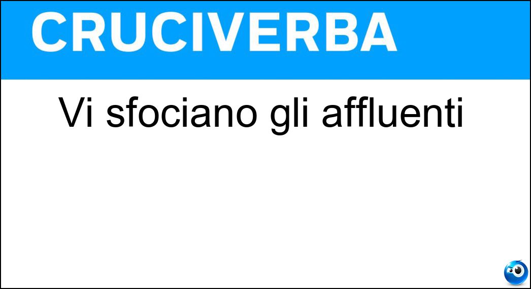 Vi sfociano gli affluenti Soluzione Cruciverba: Vi sfociano gli affluenti - Risposta Fiume