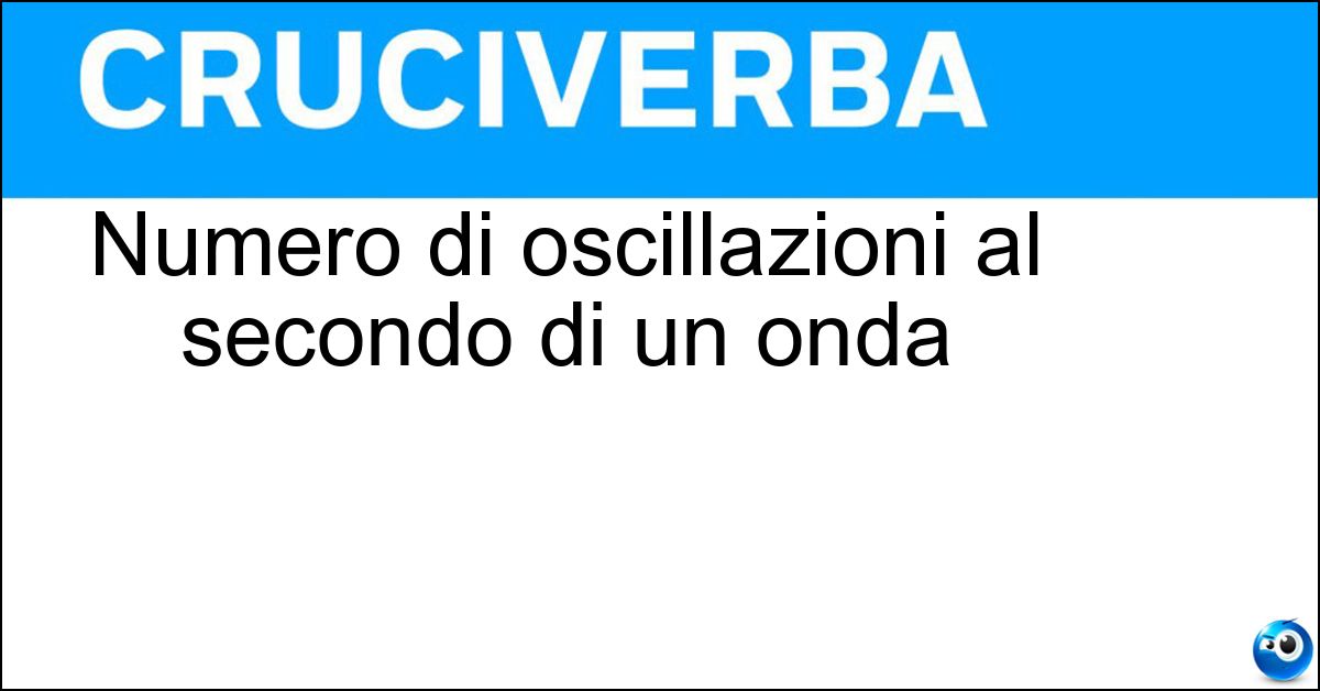 Soluzione Numero di oscillazioni al secondo di un onda - Frequenza