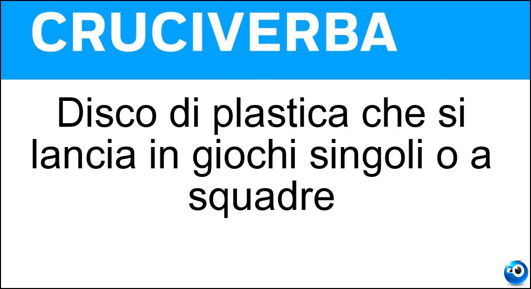 Disco di plastica che si lancia in giochi singoli o a squadre Soluzione Disco di plastica che si lancia in giochi singoli o a squadre - Frisbie