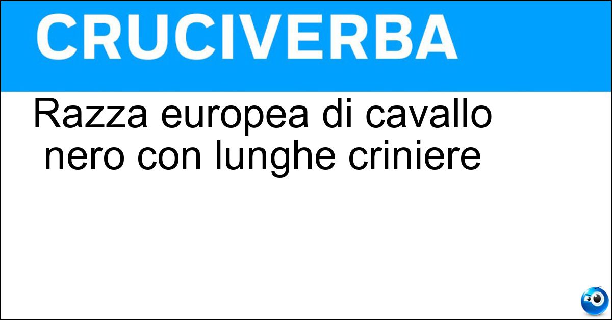 Razza europea di cavallo nero con lunghe criniere Soluzione Razza europea di cavallo nero con lunghe criniere - Frisone