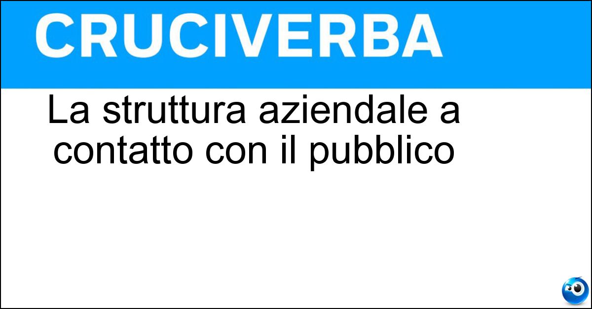 Soluzione La struttura aziendale a contatto con il pubblico - Front Office