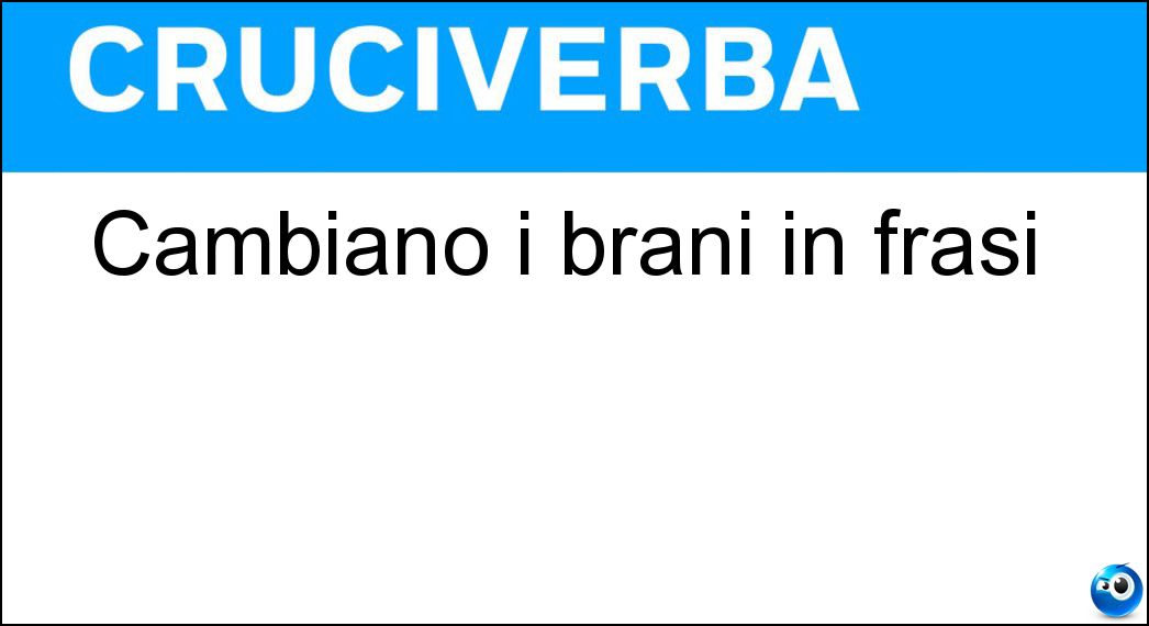 Cambiano i brani in frasi Soluzione Cambiano i brani in frasi - Fs