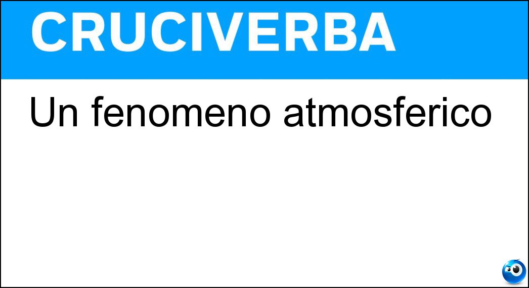 Un fenomeno atmosferico Soluzione Cruciverba: Un fenomeno atmosferico - Risposta Fulmine